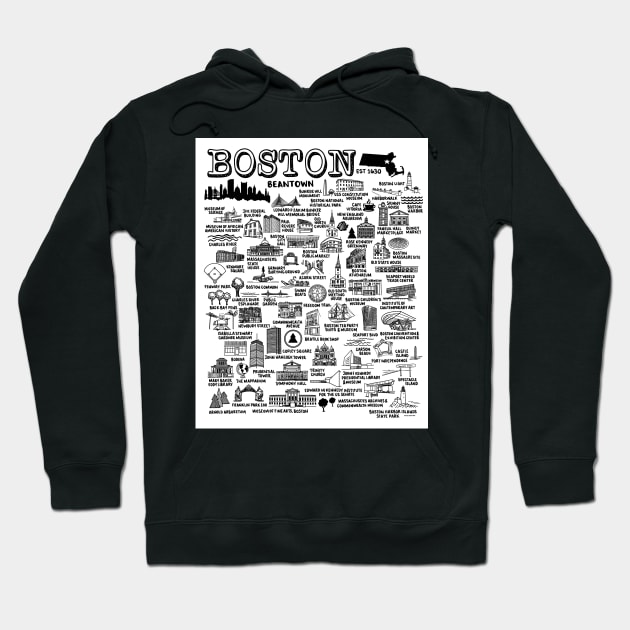 Boston Map Hoodie by fiberandgloss